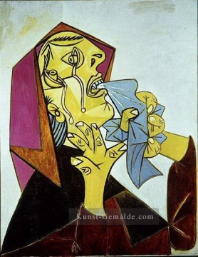 young woman with a letter Ölbilder verkaufen - La Woman qui pleure avec mouchoir III 1937 Kubismus Pablo Picasso